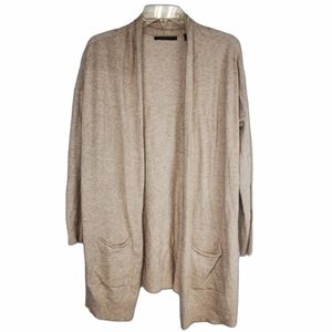 Cyrus cream tan long cardigan pockets size large